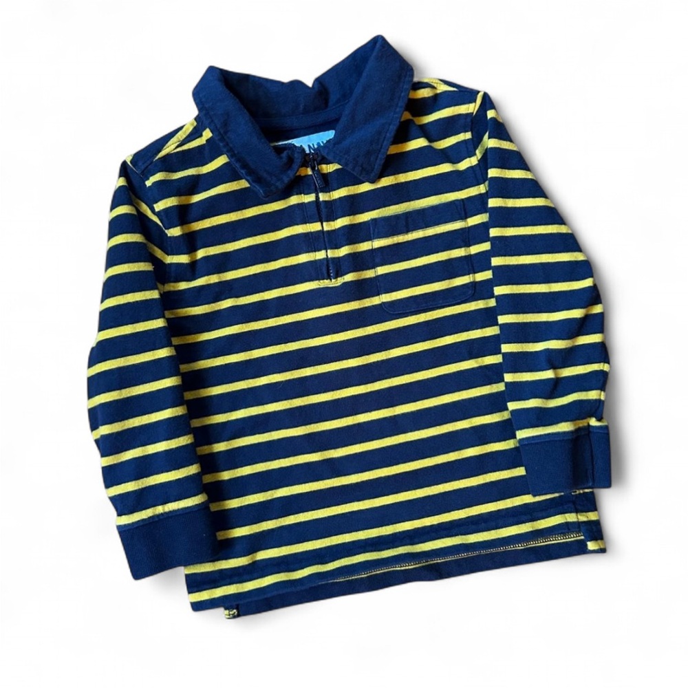 Old Navy Boys Blue & Yellow Striped Polo